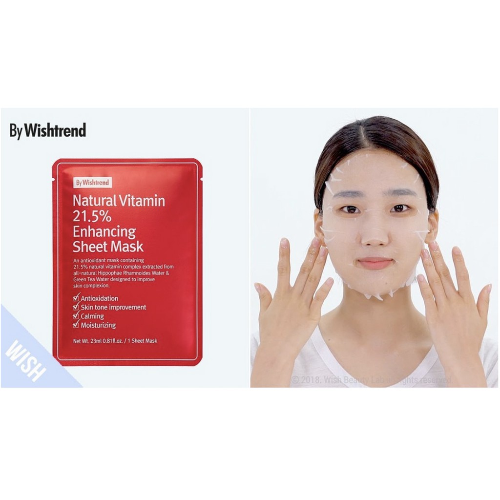 Mặt Nạ By Wishtrend Natural Vitamin 21.5 Enhancing Sheet Mask | Thế Giới Skin Care