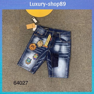 Quần short jean nam co giãn cao cấp, Quần đùi Chất Bò họa tiết độc đáo Luxury-Shop89 SJTP22