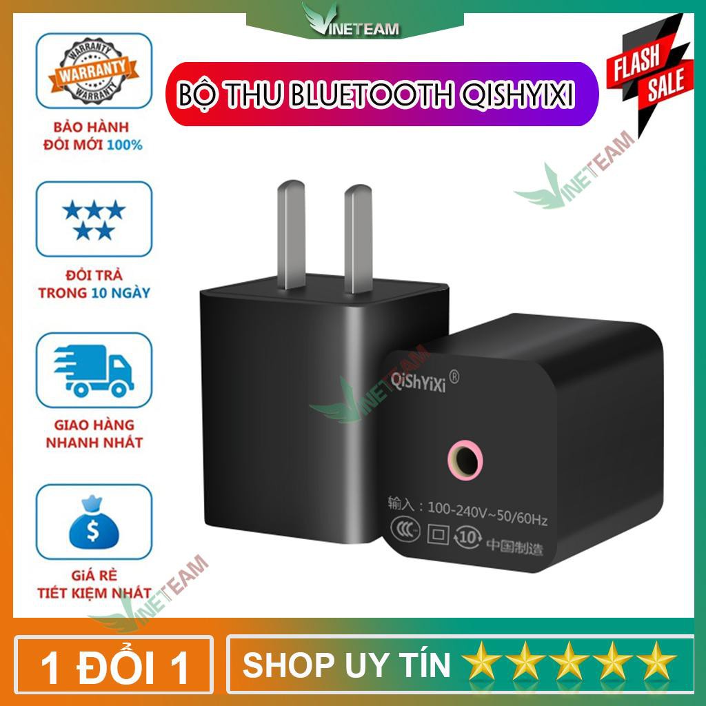 Bộ chuyển đổi âm thanh không dây kết nối Bluetooth 3.5mm kèm Phích cắm Chuẩn Mỹ 110 ~ 240V thương hiệu Qishyixi -dc4051