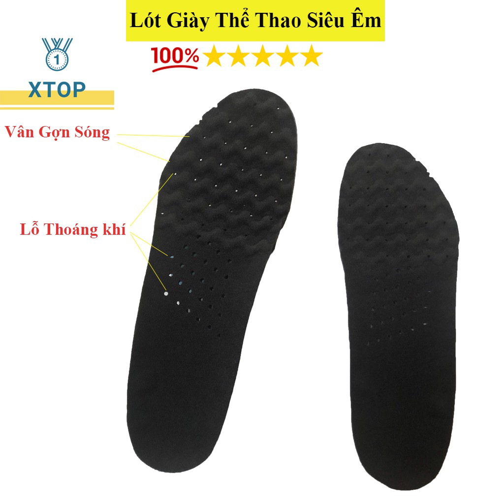 Lót giày thể thao XTOP biết thở, Lót giày thể thao có vân gợn sóng siêu êm L03