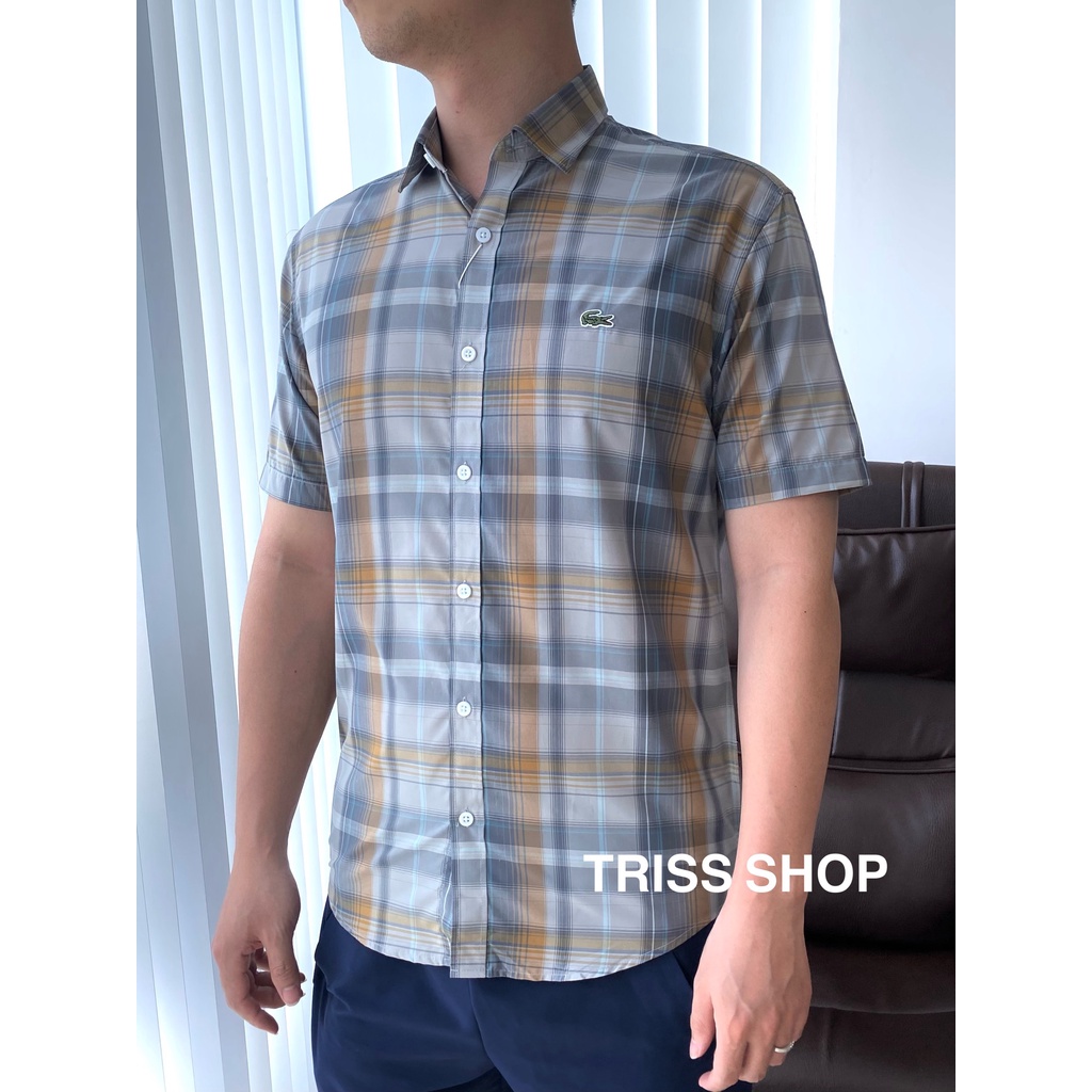 Áo Sơ Mi Nam Ngắn Tay LCST kẻ 5 Form Slimfit