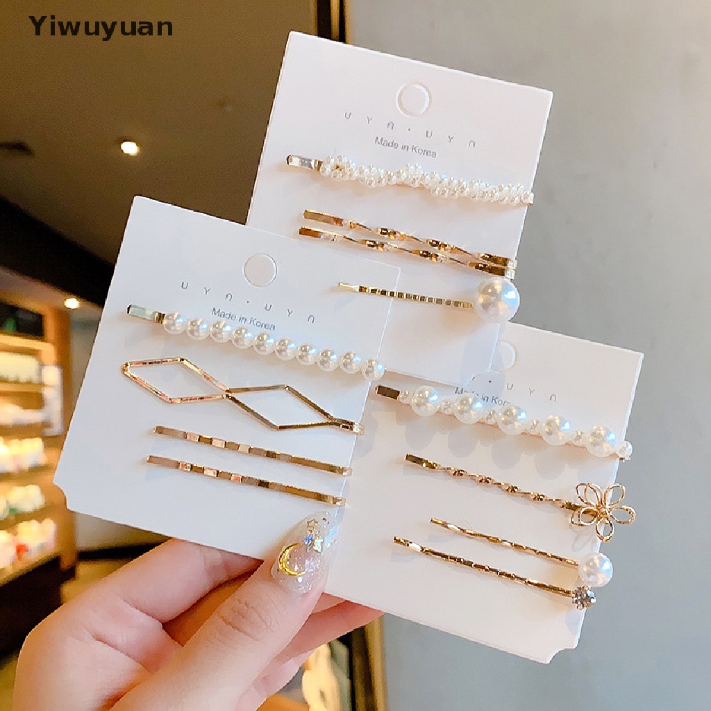 Bộ 3 / 4 / 5 Kẹp Tóc Đính Ngọc Trai Nhân Tạo Thời Trang