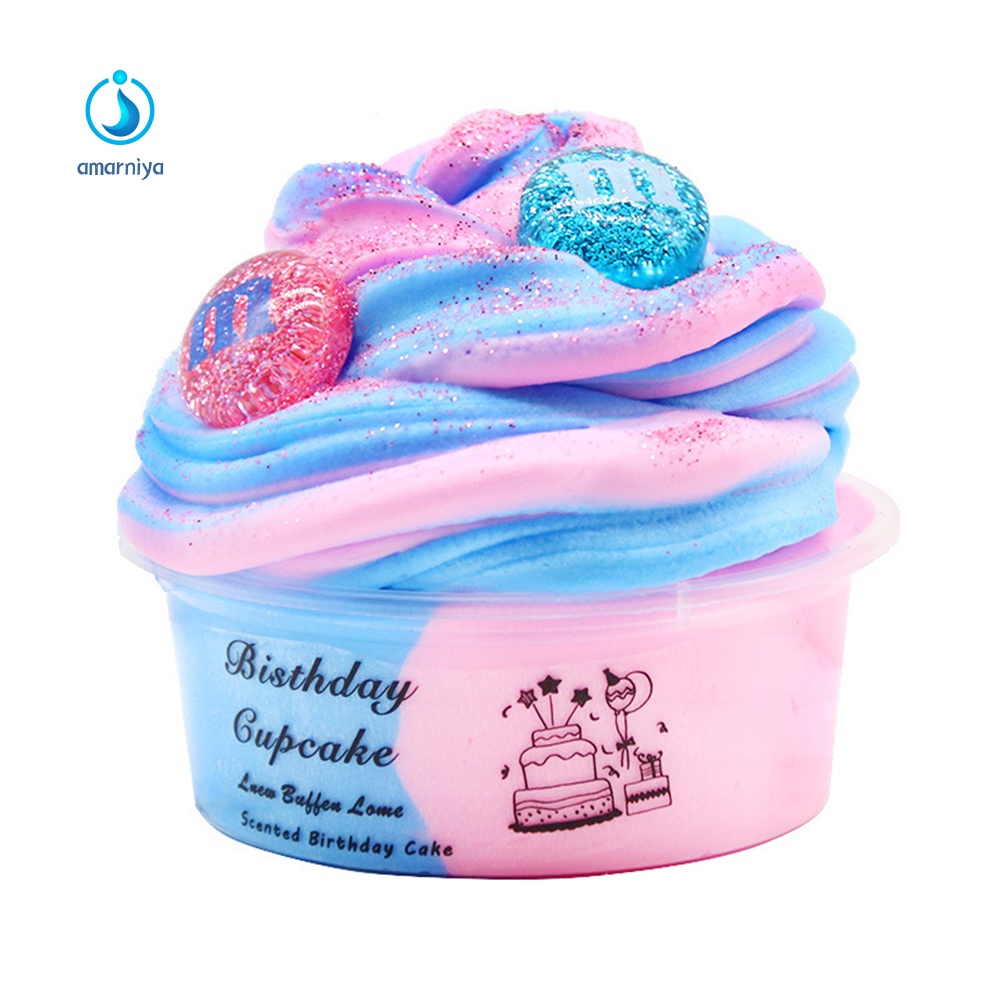 Slime Dẻo Ma Thuật Trộn Hạt Hình Đồng Hồ Và Bánh Kem Dễ Thương Cho Bé