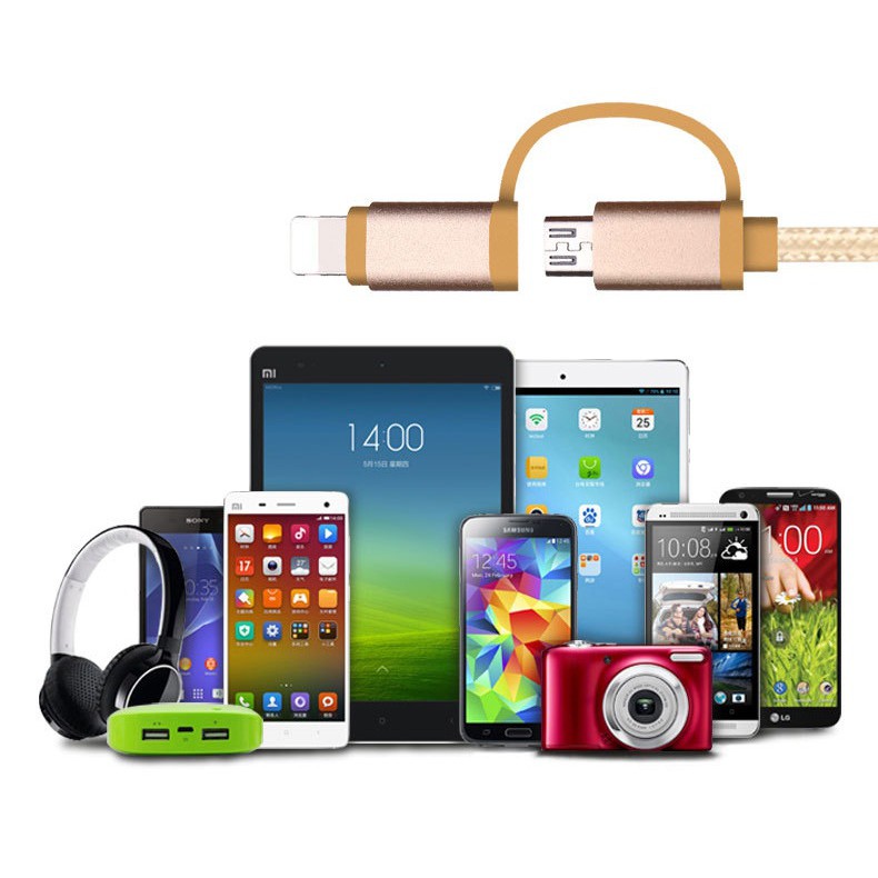 Dây cáp sạc điện thoại dây dù dài 1m đa năng dùng cho điện thoại Samsung, Iphone, Oppo, Xiaomi...