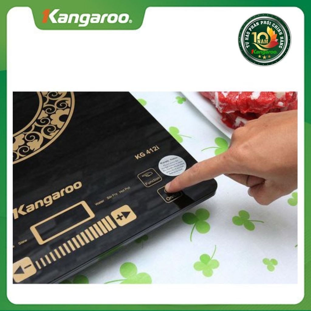 Bếp điện từ đơn Kangaroo KG412i - mặt kính cao cấp chịu nhiệt, tiết kiệm điện năng, đèn Led hiển thị nhiệt độ