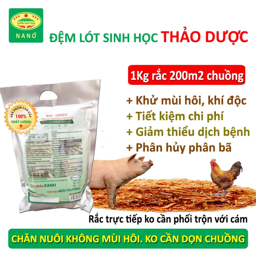 Đệm lót sinh học thảo dược cho Chăn nuôi - Bio Green