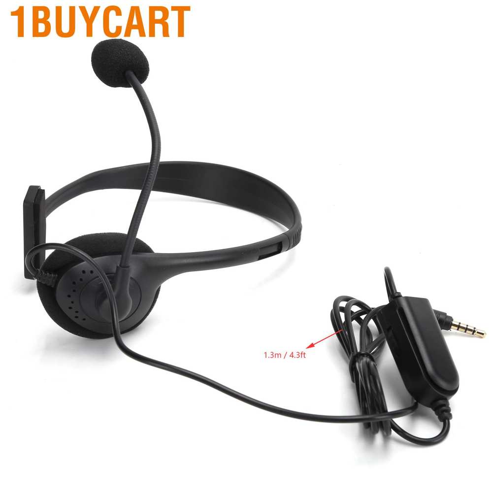 1buycart Unilateral Headset Wired PC Gaming Single Ear Headphone for Sony PS4/5 Laptop Office Business