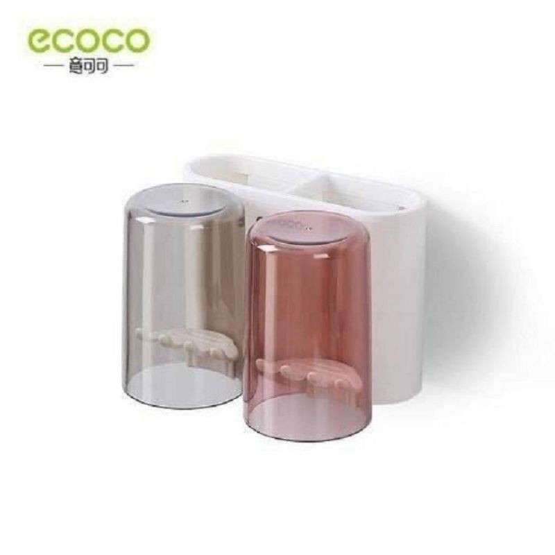 Kệ cắm bàn chải để đồ nhà tắm kèm 2 cốc thông minh ECOCO