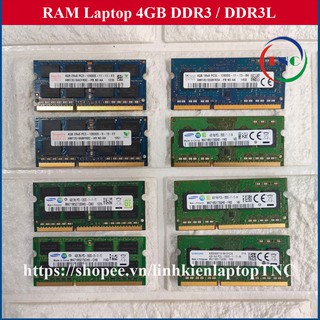 Mua RAM Laptop 4Gb DDR3 cũ tháo máy BUS 1333 1600 (Ram Laptop PC3-4G cũ)