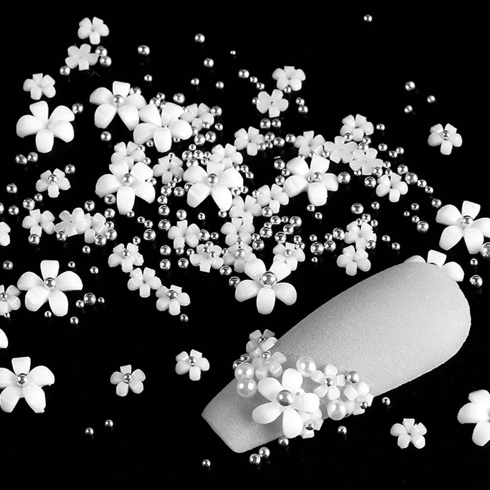 AROMA Phụ Kiện Đá Đính Trang Trí Móng Nghệ Thuật Hình Hoa Năm Cánh Phong Cách Nhật Bản