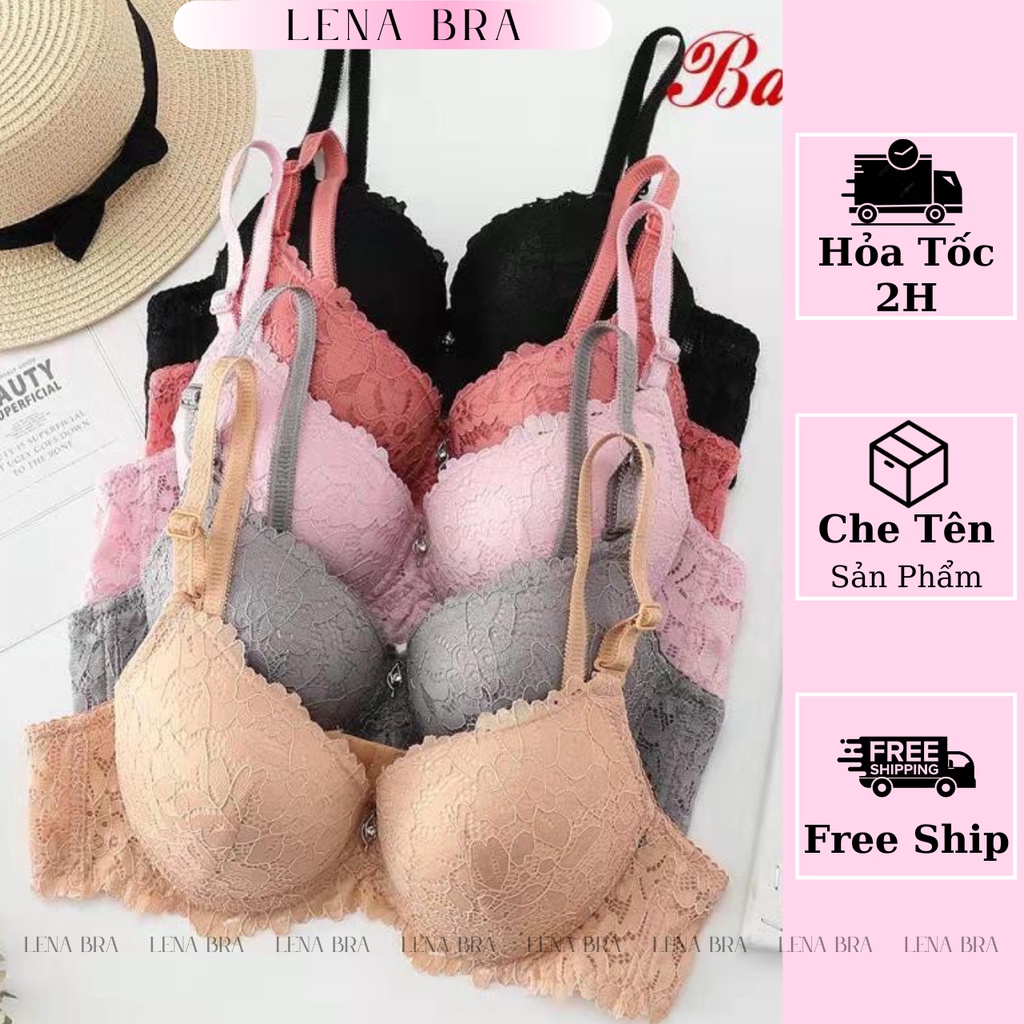 Áo lót nữ LENABRA, AL102-áo ren thái mút kép có gọng đệm dày nâng ngực Bagiya