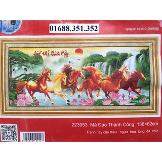 Tranh thêu chữ thập Mã  đáo thành công 223053-136x62cm