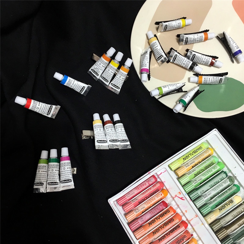 1 Kẹp Tóc Mỏ Vịt Họa Tiết Hình Học Màu Nước Handmade Phong Cách Hàn Quốc Sáng Tạo Dành Cho Bạn Nữ