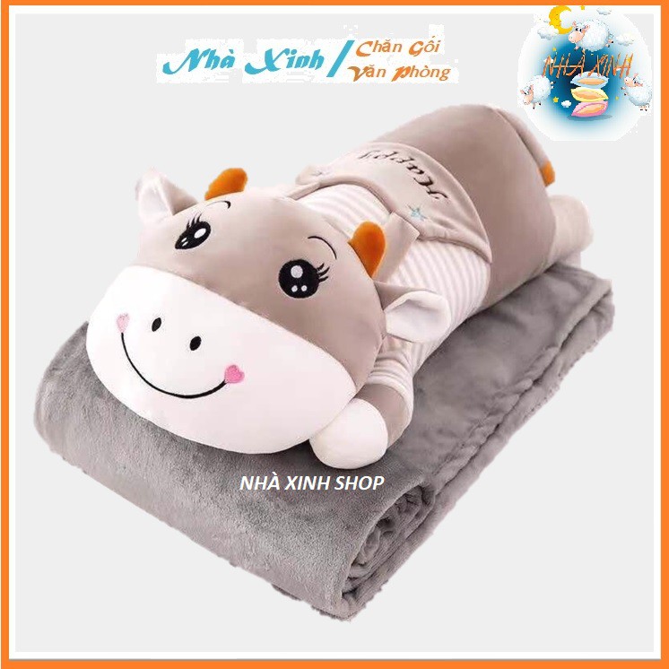 Chăn gối văn phòng bò sữa nằm dài