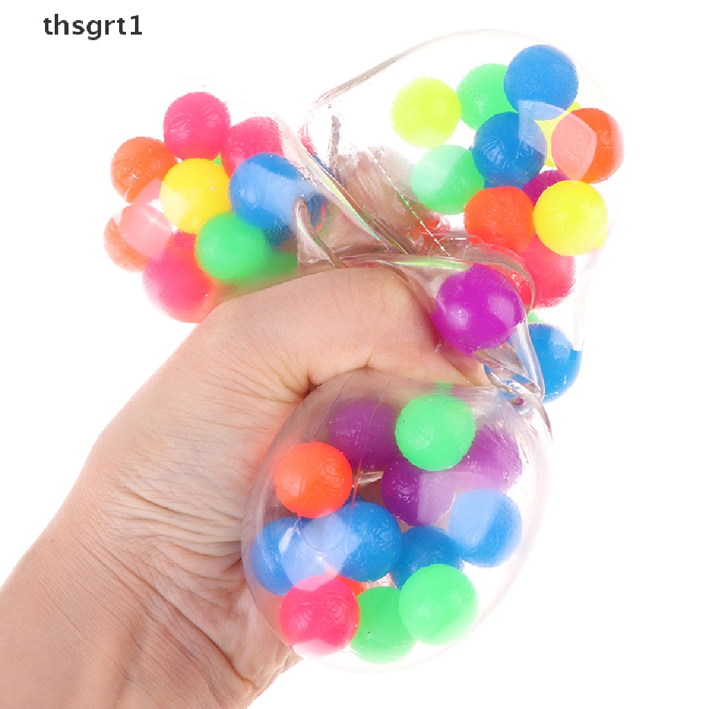 [thsgrt1] 1Pc Squeeze Ball Toy DNA Colorful Beads Relieve Stress Hand Exercise Toys [new]
