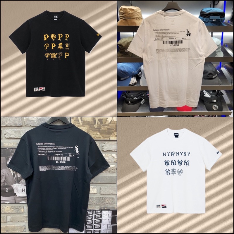 [CHÍNH HÃNG] ÁO NEW ERA NEW YORK LOGO CÓ TÚI MÀU TRẰNG LOGO - ÁO THUN CỔ TRÒN VẢI THẨM HÚT CO GIÃN - HÀNG CÓ SẴN
