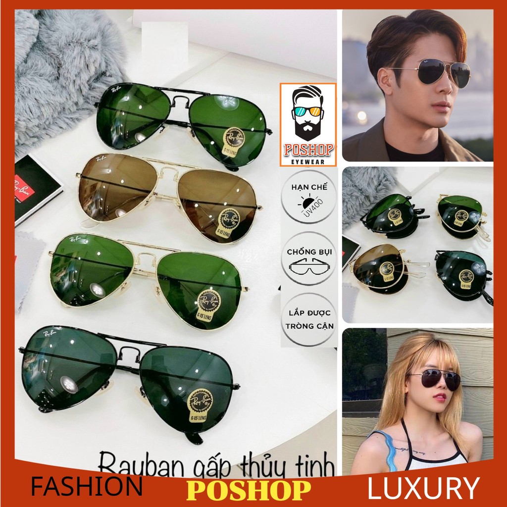 ❌FULLBOX HÃNG❌MẮT KÍNH MÁT NAM NỮ KÍNH RÂM GẤP XẾP GỌN BỎ TÚI TRÒNG THỦY TINH CHỐNG UV400 THỜI TRANG HOT TREND