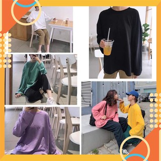 Áo Thun Trơn Dài Tay Form Oversize Basic Mịn Đẹp