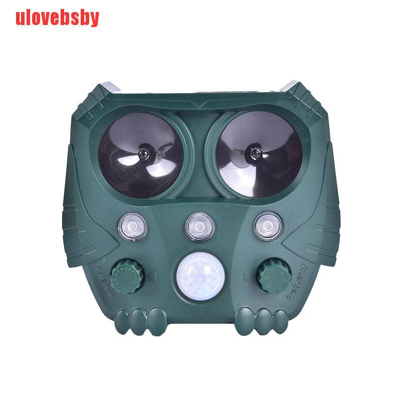 [ulovebsby]Ultrasonic Animal Repeller Solar Powered Bird Dog Cat Deterrent Scarer Repellent
