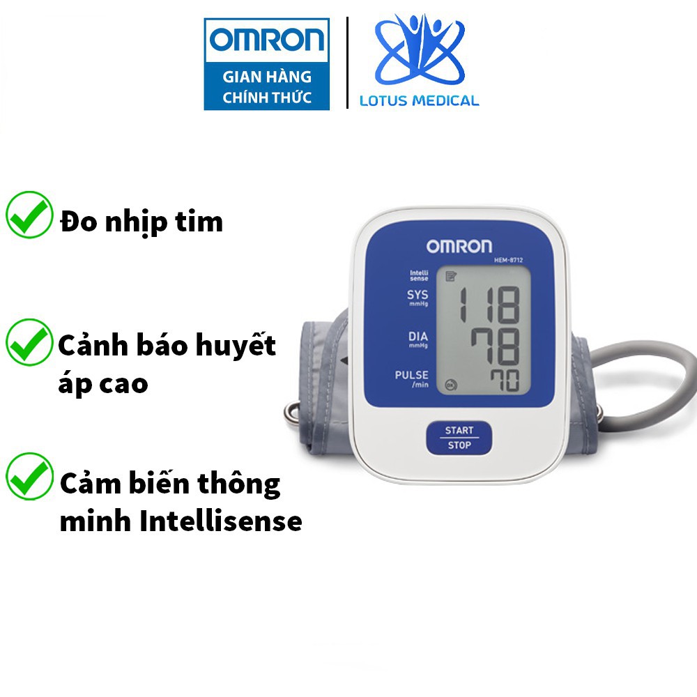 Máy Đo Huyết Áp Điện Tử Tự Động OMRON HEM - 8712 [BẢO HÀNH CHÍNH HÃNG 5 NĂM]