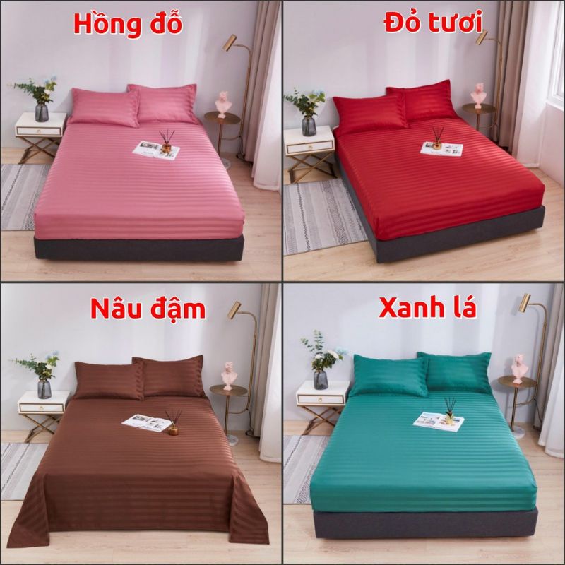 Ga Gối Cotton 3F kẻ sọc khách sạn mẫu mới nhất