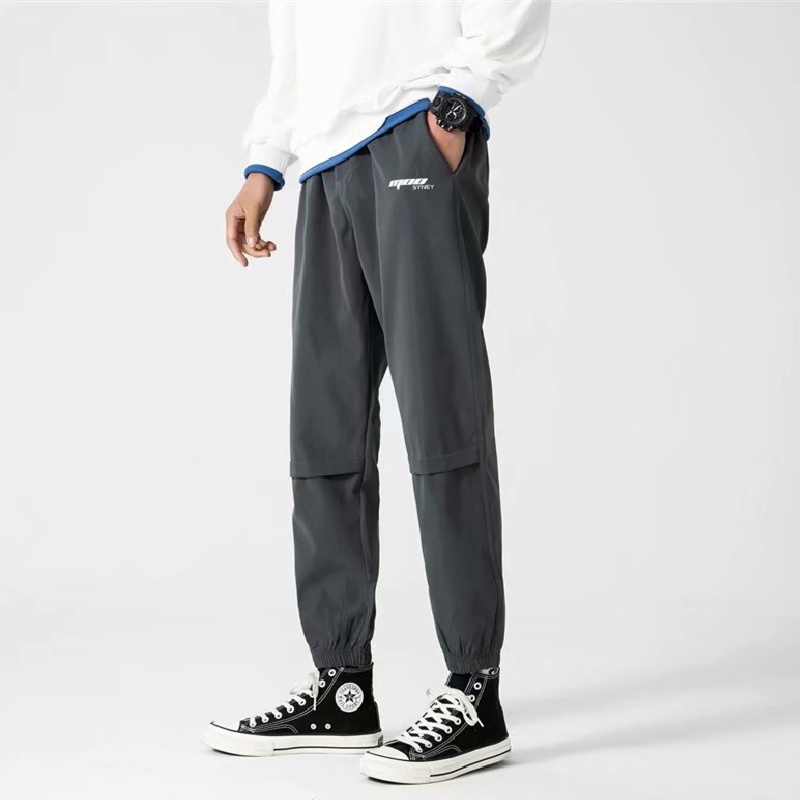 Quần dài thể thao dáng rộng in chữ phong cách hip hop Hàn Quốc chất lượng cao thời trang cho nam S-3XL