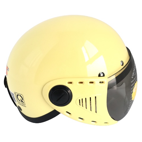 Mũ bảo hiểm nửa đầu có kính siêu đẹp - Dành cho người đầu nhỏ hoặc trẻ em trung học - GRS A08K - Vàng bóng