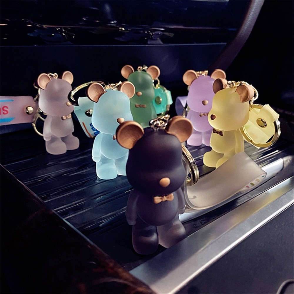 Móc Khóa Hình Gấu Hoạt Hình Đính Pha Lê Nhiều Màu Dễ Thương