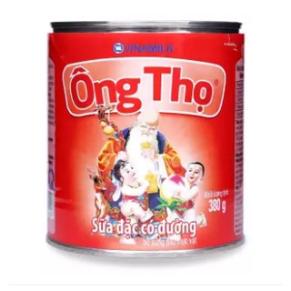 Sữa đặc có đường Ông Thọ trắng và đỏ 380g.