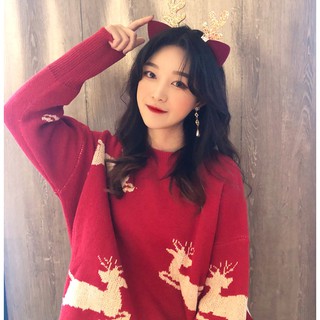Áo len họa tiết Noel (bông tuyết/tuần lộc)