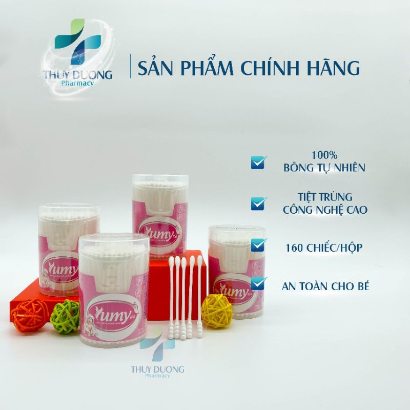 [Rẻ vô địch] Hộp tăm bông ngoáy tai Yumy cho bé hộp 160c