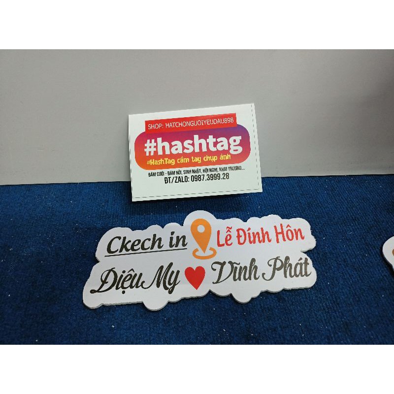 Set 10 Hashtag cầm tay chụp ảnh nhà cô dâu