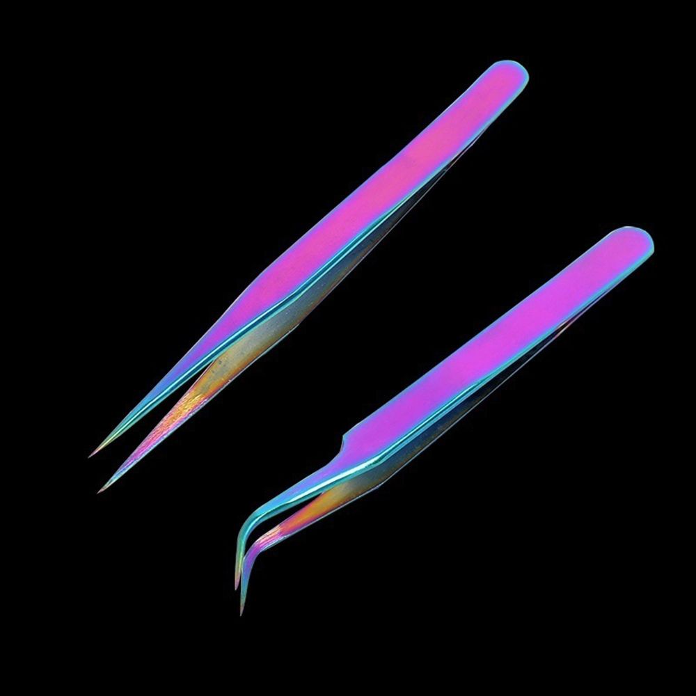 [Hàng mới về] Nhíp Gắn Lông Mi Giả Đầu Cong / Đầu Thẳng Chất Liệu Thép Không Gỉ