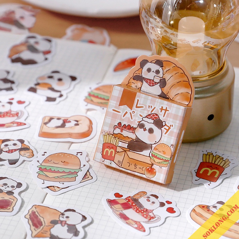 Bộ 45 sticker dễ thương hoạt hình - nhãn dán hình động vật cute STI38