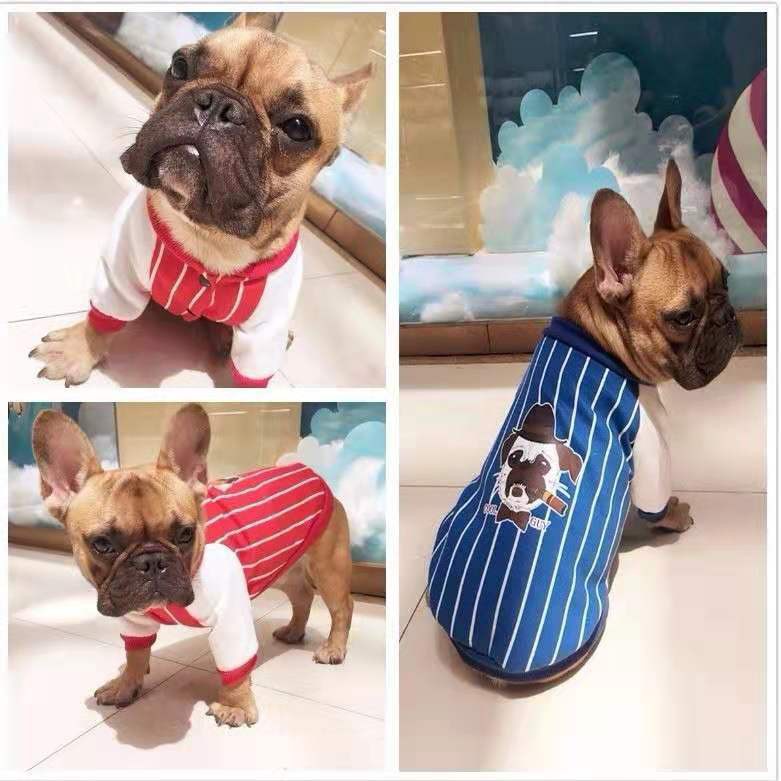 ♙✚❍Quần áo cho thú cưng bulldog hai chân khoác cotton chiến đấu Pháp Pug chó béo ngụy trang gi lê bông