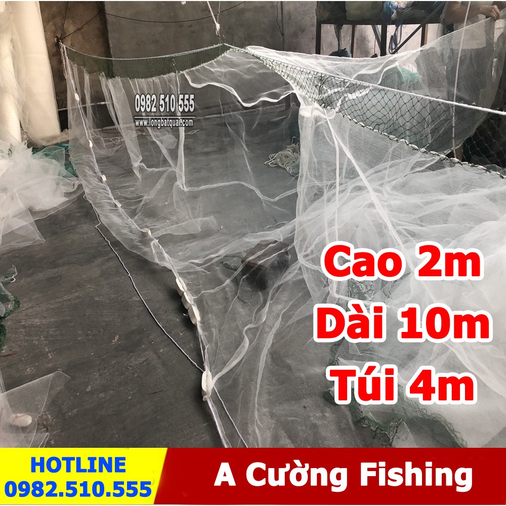Lưới Quét cá - Lưới kéo cá - Lưới vét cá cao 2m dài 10m túi 4m giá rẻ A cường