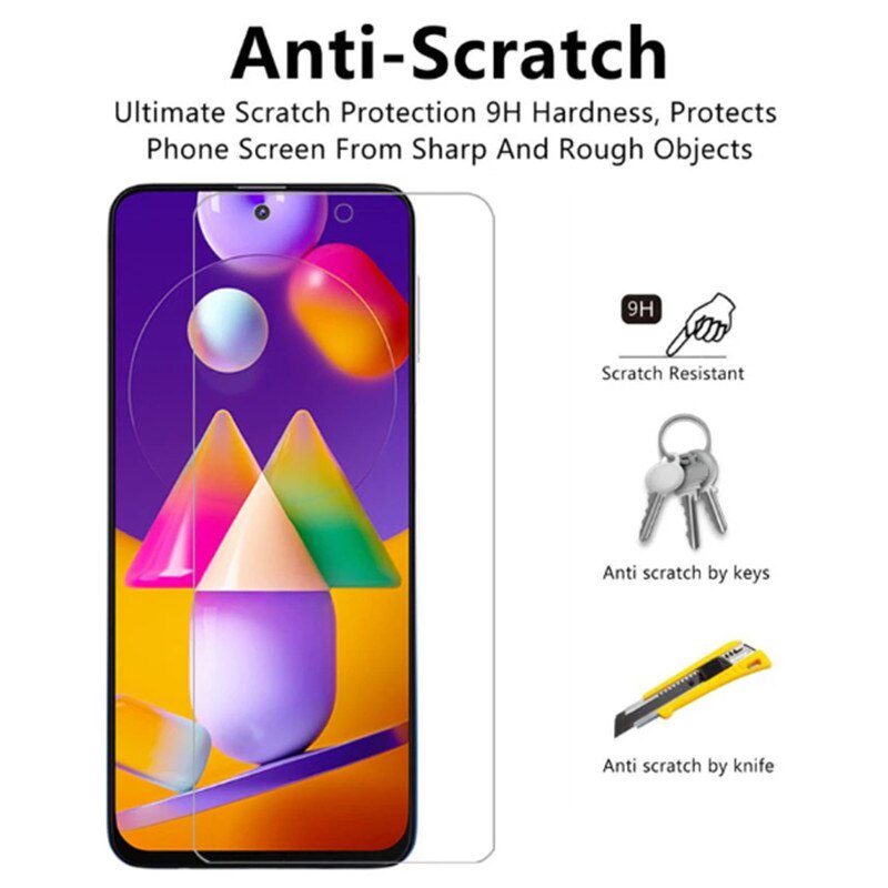 Set 3 kính cường lực 9h bảo vệ màn hình cho Samsung A10S J4 CORE M10 M20 A50 A10S M31S m51 m21 Galaxy M31 m11