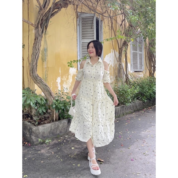 DOTTY DRESS đầm sơ mi khoét vai Ebublio | BigBuy360 - bigbuy360.vn