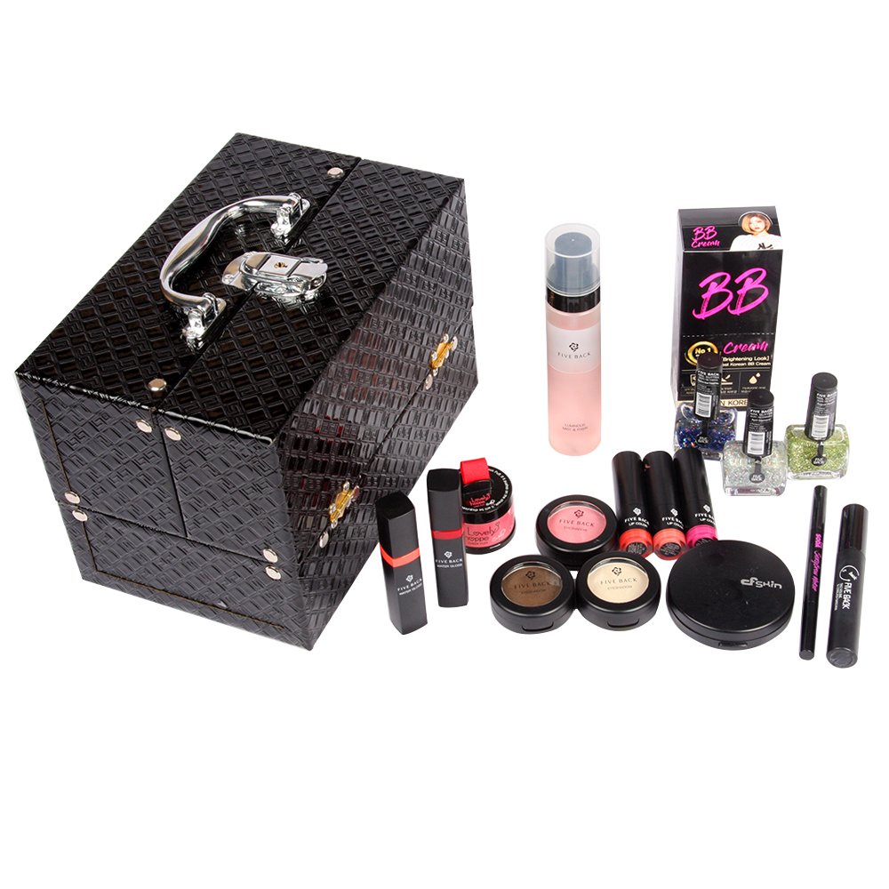 Combo mỹ phẩm trang điểm Hàn Quốc 17 món makeup cá nhân chuyên nghiệp chính hãng kèm cốp đựng cao cấp size 25x16x16cm