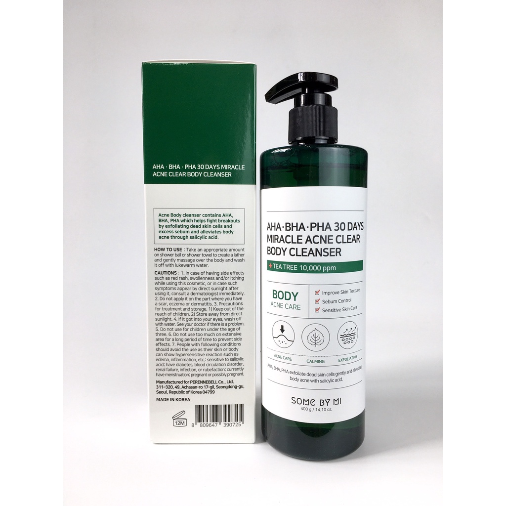 Sữa Tắm giảm Mụn Lưng Some By Mi AHA-BHA-PHA 30 Days Miracle Acne Clear Body Cleanser 400g
