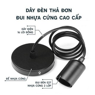 DÂY ĐÈN THẢ NHỰA DÀI 1M, ĐUI E27
