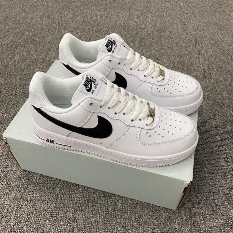 👟giaynambac👟Giày thể thao nam nữ Air Force 1 tắng vệt đen, AF1 tích đen cổ thấp, Full Bill tặng box bảo vệ ,hot mùa hè