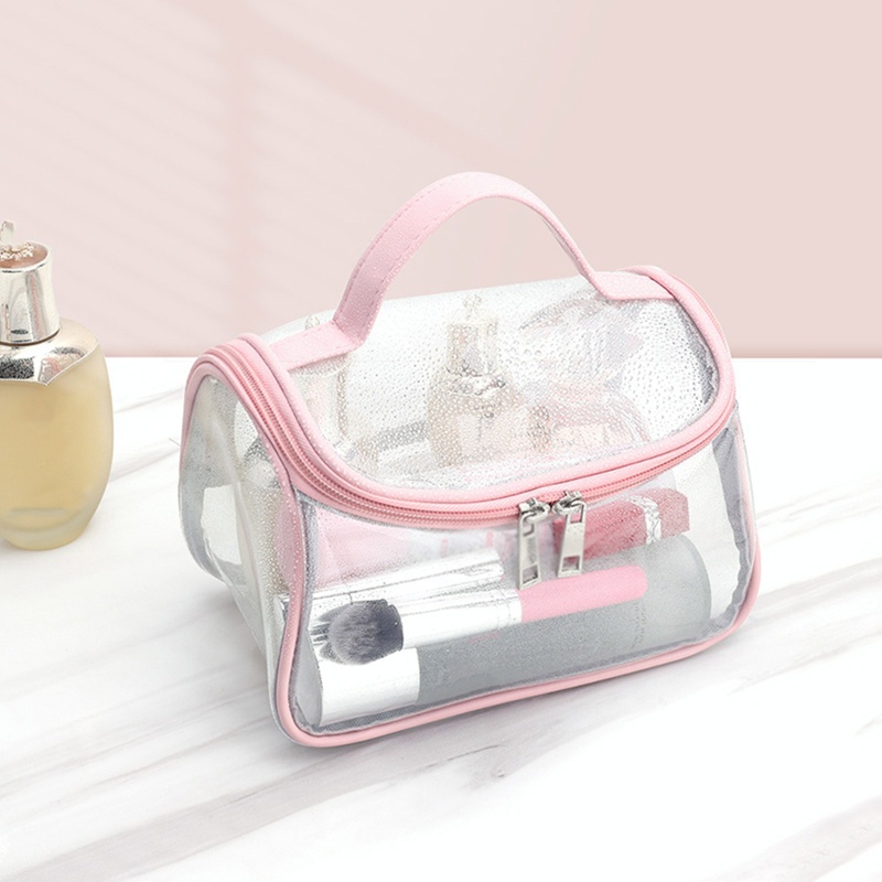 Túi Đựng Mỹ Phẩm Trong Suốt Chống Thấm Nước Có Khóa Kéo Đôi Tiện Dụng