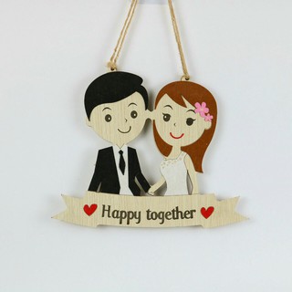 Biển bảng gỗ decor HAPPY TOGETHER trang trí gia đình - nhà cửa - treo tường - treo cửa GD37( tặng kèm móc treo)