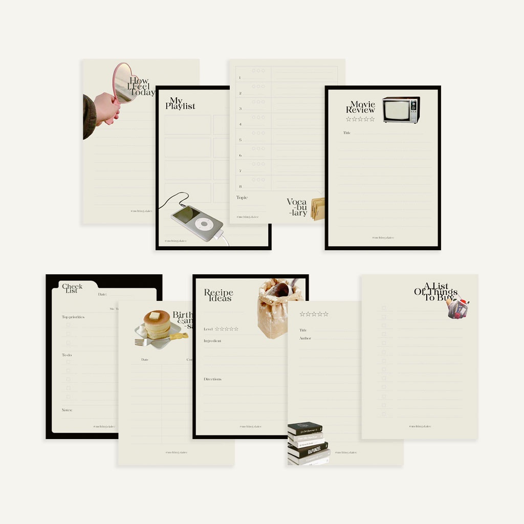 Daice ||  𝐢𝐭’𝐬 𝐭𝐢𝐦𝐞 𝐭𝐨 𝐰𝐫𝐢𝐭𝐞 𝐝𝐨𝐰𝐧 planner, paper note, checklist - tập giấy ghi chú, lập kế hoạch nhiều mẫu