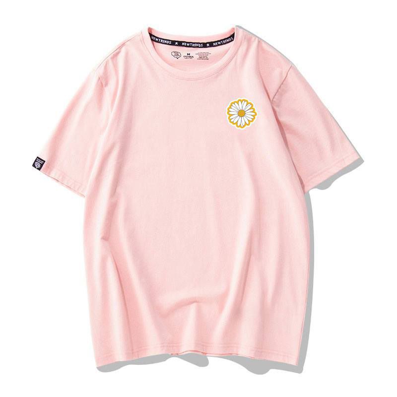 [Hàng Xịn, Gía Tốt] Áo Phông Thun Nữ Tay Ngắn Icon Hoa Cúc Hàn Quốc - Unisex - Cotton - Mã AT027