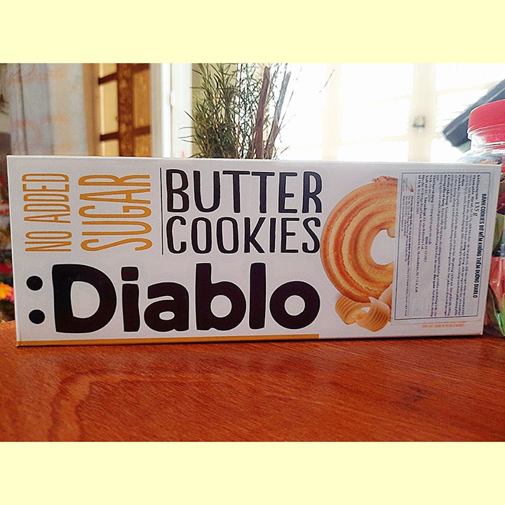 Bánh cookies bơ mềm không đường Diablo hộp 135g (dành cho người ăn kiêng, tiểu đường)