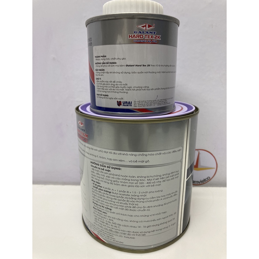 Sơn Sắt Kẽm Epoxy Hard Tex 2K (Đủ màu) 1L/bộ