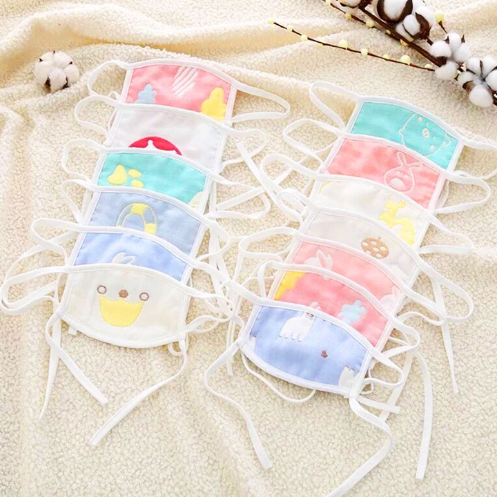 Khẩu trang sợi tre 6 lớp cho bé 1-4 tuổi nhiều màu sắc BBShine– M003