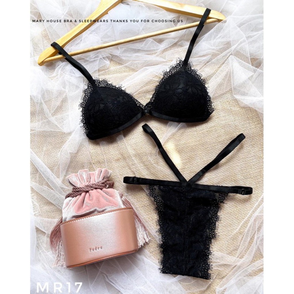 Bộ đồ lót nữ áo không gọng quần kiểu ôm body sexy